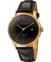 Buy Accurist Mens Black and Brown Leather Strap Watch online
