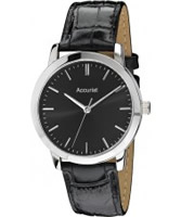 Buy Accurist Mens Silver Black Watch online