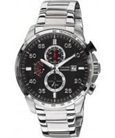 Buy Accurist Mens Chronograph Black Steel Bracelet Watch online