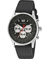 Buy Accurist Mens Chronograph Black Leather Strap Watch online