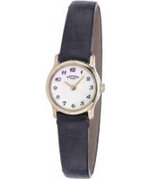 Buy Rotary 9Ct Gold Ladies Black Watch online