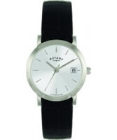 Buy Rotary Ladies Silver Dial Leather Strap Watch online