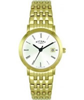 Buy Rotary Ladies Gold Plated White Dial Bracelet Watch online