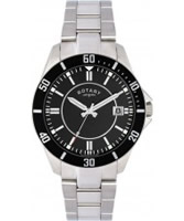 Buy Rotary Mens Timepieces Black Dial Stainless Steel Bracelet Watch online