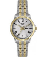 Buy Rotary Mens White Dial Two Tone Bracelet Watch online