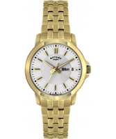 Buy Rotary Mens White Dial Gold Tone Bracelet Watch online