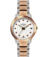 Buy Rotary Ladies Stone Set Mop Dial Two Tone Ss Bracelet Watch online