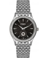 Buy Rotary Ladies Stone Set Black Dial Ss Bracelet Watch online