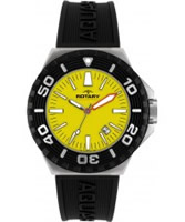 Buy Rotary Mens Aquaspeed Yellow Dial Black Rubber Strap Watch online