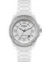 Buy Rotary Ceramique White Stone Set Watch online