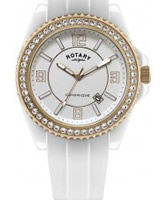 Buy Rotary Ceramique White Stone Set Watch online