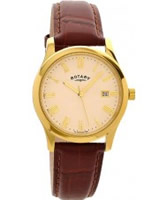 Buy Rotary Mens Gold Plated Brown Watch online