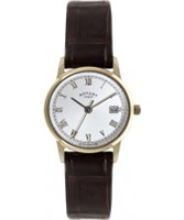 Buy Rotary Ladies White and Brown Leather Watch online