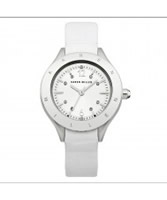 Buy Karen Millen Ladies White Leather Strap Watch online