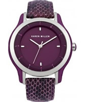 Buy Karen Millen Ladies Purple Leather Watch online