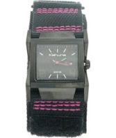 Buy Kahuna Ladies Black Velcro Cuff Strap And Black Analogue Dial Watch online