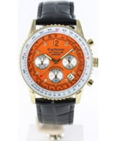 Buy Krug Baumen Air Traveller Orange Dial Black Strap online