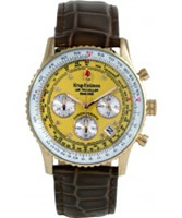 Buy Krug Baumen Air Traveller Yellow Dial Brown Strap online