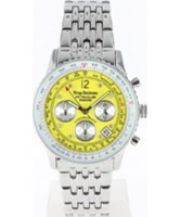 Buy Krug Baumen Air Traveller Yellow Dial Stainless Steel Strap online