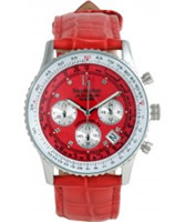 Buy Krug Baumen Air Traveller Red Dial Red Strap online