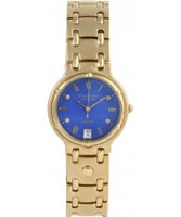 Buy Krug Baumen Charleston 4 Diamond Blue Dial Gold Strap online