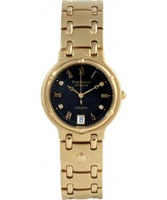 Buy Krug Baumen Charleston 4 Diamond Black Dial Gold Strap online