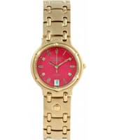 Buy Krug Baumen Charleston 4 Diamond Red Dial Gold Strap online