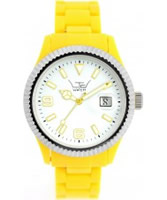 Buy LTD Watch Unisex White Dial Yellow Strap With Ss Bezel Watch online