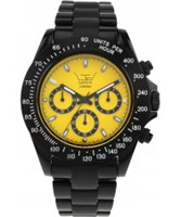 Buy LTD Watch Unisex Yellow Dial Black Strap Chronograph Watch online