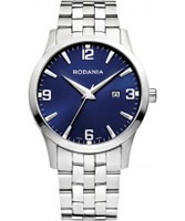 Buy Rodania Swiss Mens Blue and Silver S100 Watch online