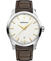 Buy Rodania Swiss Mens Silver and Brown Nolan Watch online