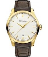 Buy Rodania Swiss Mens Gold and Brown Nolan Watch online