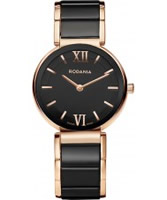 Buy Rodania Swiss Ladies Rose and Black VV1 Ceramic Watch online