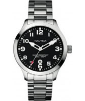 Buy Nautica Mens BFD 101 Black Steel Watch online