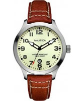 Buy Nautica Mens Cream Cognac Watch online