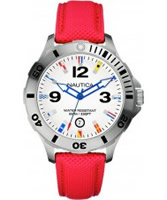 Buy Nautica Mens BFD 101 White Red Watch. online