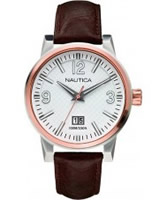 Buy Nautica Mens NCT White Brown Watch online