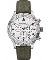 Buy Nautica Mens Olive BFD 105 Chronograph Watch online