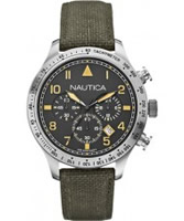 Buy Nautica Mens Olive BFD 105 Chronograph Watch online