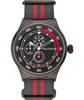 Buy Nautica Mens Black and Red NST 17 Multifunction Watch online