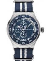 Buy Nautica Mens Blue and White NST 17 Multifunction Watch online