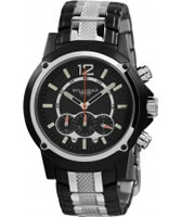 Buy Dilligaf Mens Chronograph Black Silver Watch online