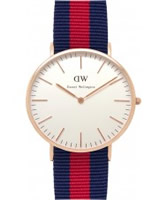 Buy Daniel Wellington Mens Oxford Rose Blue and Red Nato Strap Watch online