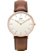 Buy Daniel Wellington Mens St Andrews Rose Brown Leather Strap Watch online