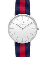 Buy Daniel Wellington Mens Oxford Silver Red and Blue Nato Strap Watch online