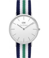 Buy Daniel Wellington Mens Nottingham Silver Multicolour Nato Strap Watch online