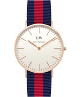 Buy Daniel Wellington Ladies Oxford Rose Red and Blue Nato Strap Watch online