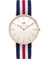 Buy Daniel Wellington Ladies Canterbury Rose Red White and Blue Nato Strap Watch online