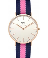 Buy Daniel Wellington Ladies Winchester Rose Pink and Blue Nato Strap Watch online