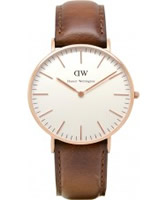 Buy Daniel Wellington Ladies St Andrews Rose Brown Leather Strap Watch online